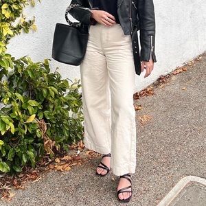 Oak + Fort High-Waist Wide Leg Jean